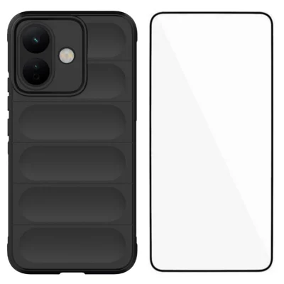 WANLONFENG til Xiaomi Redmi Note 17 Pro 5G TPU-case HD-serie anti-slip telefondæksel med temperskit - Sort