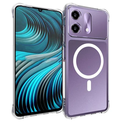 For HMD Vibe2 5G Magnetic Case TPU Anti-drop Phone Back Cover - Transparent