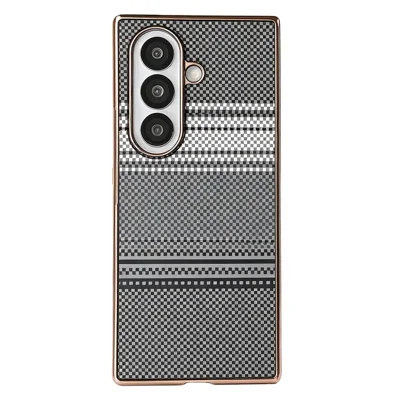 For Samsung Galaxy Z Fold8 Ultra Magnetic Case Aramid Fiber Pattern Shockproof PC Phone Cover with Screen Protector - Black