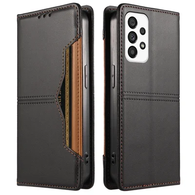  For Samsung Galaxy A53 5G Wallet Case External Card Slot Magnetic Closing Leather Phone Cover - Black