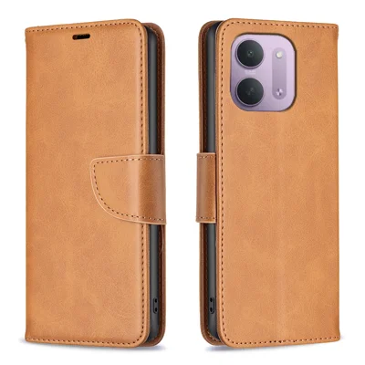 Чехол для Xiaomi Redmi 15C 4G (Global) (171 мм) / Xiaomi Poco C85 4G (171 мм) / Xiaomi Redmi 17C 5G, ударопрочный, из искусственной кожи с отделением для карт и денег — желтый