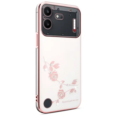 KADEM For Nothing Phone (4b) Case Flower Rhinestone Decor TPU Phone Cover - Rose Gold