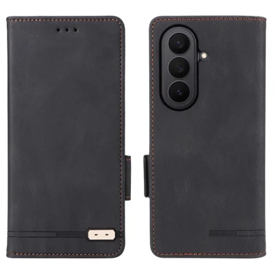 Til Samsung Galaxy Z Fold8 Ultra Case Læder Wallet Flip Telefonbeskyttelse med Hardwaredekoration - Sort