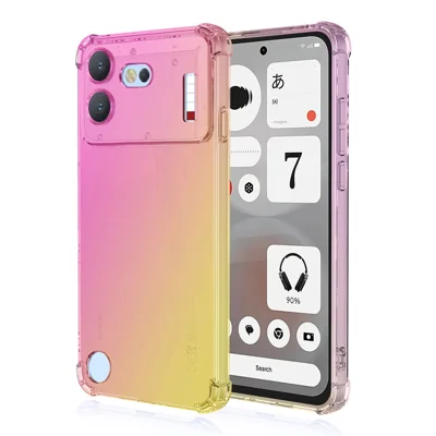 För Nothing Phone (4b) Skal Gradientfärg TPU Anti-Drop Mobilskal - Rosa / Guld