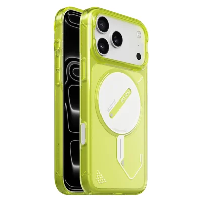 AULUMU для iPhone 18 Pro / 17 Pro Магнитный чехол ударопрочный поликарбонатный IML Светящийся чехол для телефона - Жёлтый лимон
