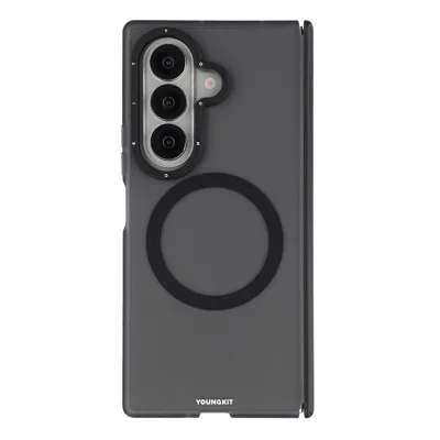 YOUNGKIT für Samsung Galaxy Z Fold8 Ultra Magnetische Hülle Scharnier-Schutz Mattes PC-Telefoncover - Transparent Schwarz