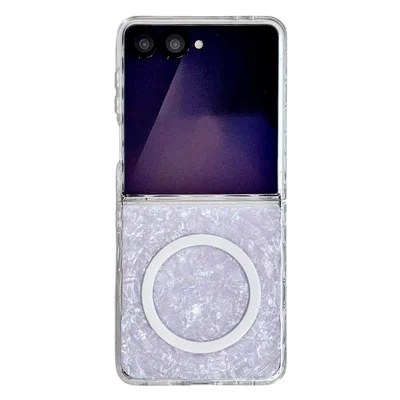 För Samsung Galaxy Z Flip8 Magnetisk Skåll Skimrande Skal Mönster Hård PC Veckbar Telefonhölle - Lila