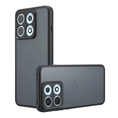 Für Motorola Edge 70 Max 5G / Lenovo Legion Y70 (2026) Hülle Skin-Touch TPU + PC matte Handy-Rückseite – Transparent Schwarz