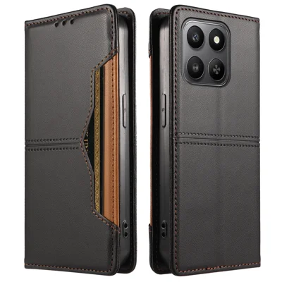  For Honor 400 Smart 4G / Honor X7d 4G / Honor Play10T 5G / Honor 400 Smart 5G Wallet Case External Card Slot Magnetic Closing Leather Phone Cover - Black