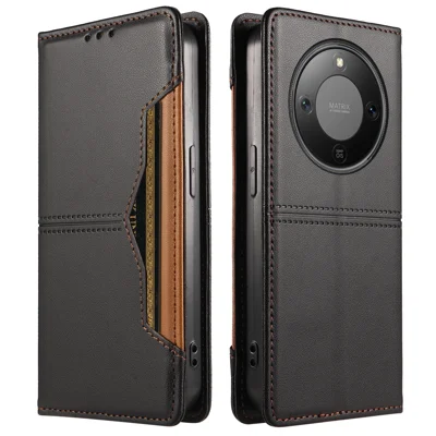 Cover Portafoglio per Honor X9d 5G / Honor Magic8 Lite 5G / Honor X70 5G con Fessura Esterna per Schede, Chiusura Magnetica, Copertina in Pelle per Telefono - Nero