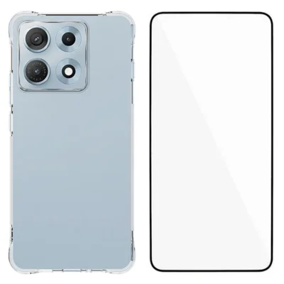  WANLONFENG for Motorola Edge 70 Max 5G WL Series Case 2.0mm TPU Phone Cover with Tempered Glass Film - Transparent