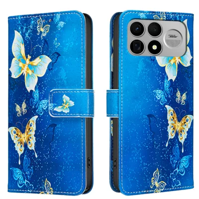 For Xiaomi Poco F9 Ultra / Poco F8 Ultra / Redmi K90 Pro Max 5G / K100 Pro Max 5G (China)  Case Wallet Stand Pattern Printing Phone Leather Cover - Golden Butterflies