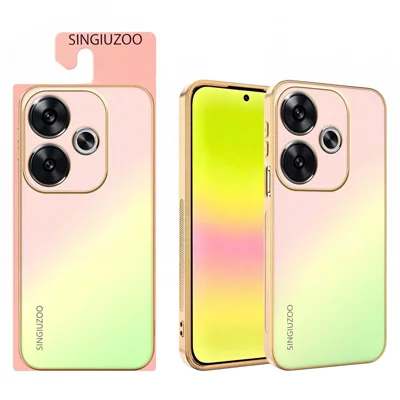 SINGIUZOO pour Xiaomi Redmi Note 17 Pro 5G Coque Électrodéposée Couleur Dégradée Mate AG Protection en PC + TPU - Rose