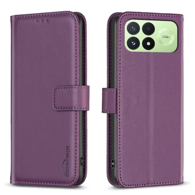 BINFEN COLOR etui na Xiaomi Redmi K100 Pro 5G / Xiaomi Poco F8 Pro 5G BF17 etui portfelik skórzane - ciemnopurpurowy