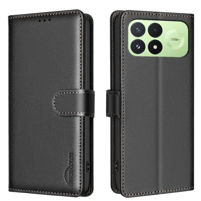 BINFEN COLOR na Xiaomi Redmi K100 Pro 5G / Xiaomi Poco F8 Pro 5G BF32 Etui Skórzane Etui Portfelowe z Blokadą RFID - Czarny