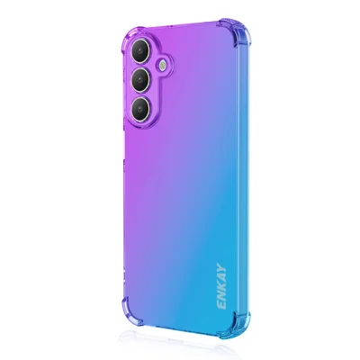 ENKAY لجهاز Samsung Galaxy A27 5G غطاء خلفي من مادة TPU - أرجواني / أزرق