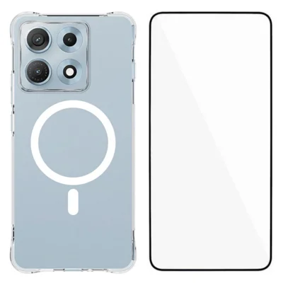  WANLONFENG for Motorola Edge 70 Max 5G WL2 Series 2.0mm Magnetic Case Clear TPU Phone Back Cover with Screen Film - Transparent