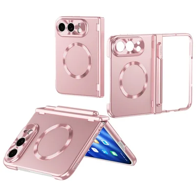 Cover magnetico rigido in PC per iPhone Fold - Rosa dorato