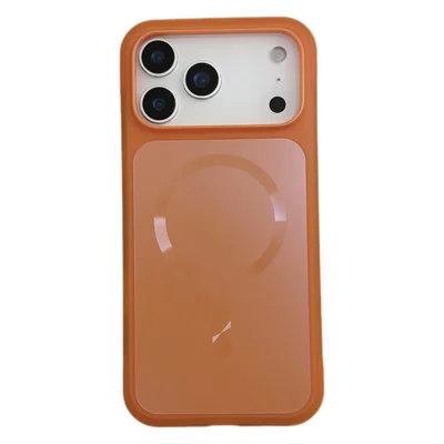For iPhone 18 Pro Max / 17 Pro Max Magnetic Case Air Cushion Lightweight PC + TPU Anti-Yellowing Phone Cover - Orange