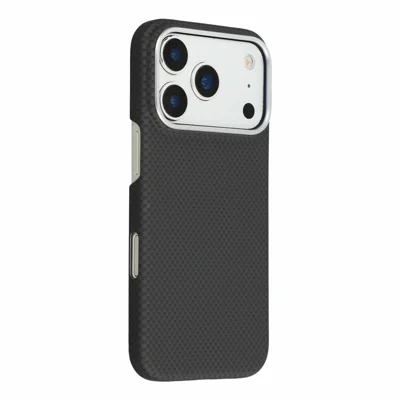 X-LEVEL for iPhone 18 Pro Max / 17 Pro Max Magnetic Case Carbon Nanofiber + Metal Lens Frame Phone Cover - Black