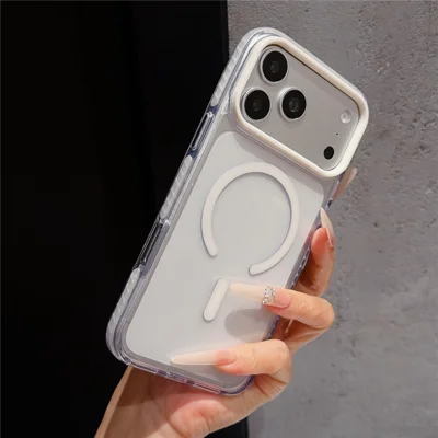 For iPhone 18 Pro Max / 17 Pro Max Magnetisk Case TPU + PC Klar Bagdækning - Hvid