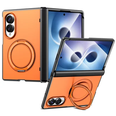  For Samsung Galaxy Z Fold8 Magnetic Case Rotating Kickstand TPU + PC Phone Cover - Orange