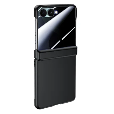 For Samsung Galaxy Z Flip8 Case with Privacy Screen Protector Hard PC Skin-touch Phone Cover - Black