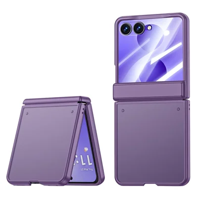 Funda para Samsung Galaxy Z Flip8 con protector de pantalla HD, carcasa protectora táctil mate de policarbonato - Morado