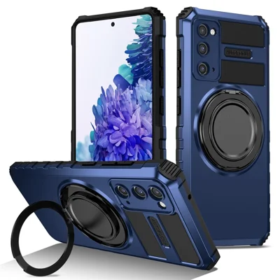 Voor Samsung Galaxy S20 FE / S20 FE 5G / S20 Lite / S20 FE 2022 Magnetische Behuizing Roterende Standaard Anti-Drop TPU + PC Telefoonhoes - Safran