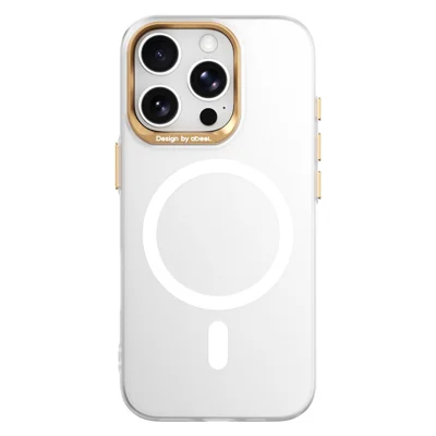 ABEEL pour iPhone 16 Pro Max Coque Magnétique Semi-Transparente Mat 1,0 mm Ultra Fine en PC - Blanc