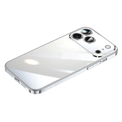 SULADA JINGJIA Serie til iPhone 18 Pro / 17 Pro Case Elektropladeret Hård PC Clear Telefonbeskytning med Linseskytte - Sølv