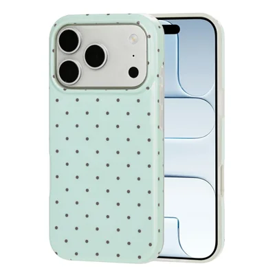 For iPhone 18 Pro / 17 Pro Case IMD Polka Dot TPU Anti Drop Phone Cover - Green