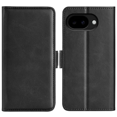 For Google Pixel 11a Case Calf Texture Leather Wallet Phone Cover - Black