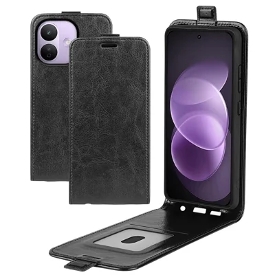 For Xiaomi Redmi Note 17 Pro+ 5G Case with Card Slots Vertical Flip Leather Phone Cover - Black