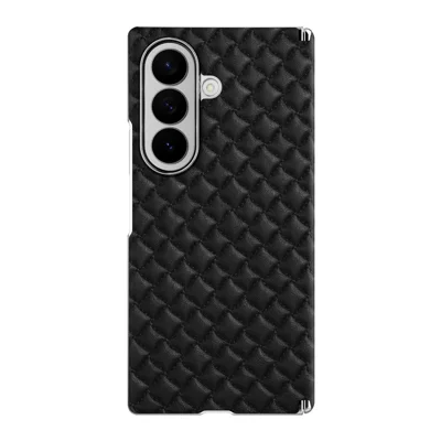 For Samsung Galaxy Z Fold8 Ultra Magnetic Phone Case Electroplated Leather PC Phone Back Cover - Black