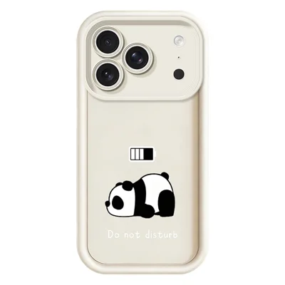 Phone Case for iPhone 18 Pro Max Panda Printed Soft TPU Mobile Back Cover - White