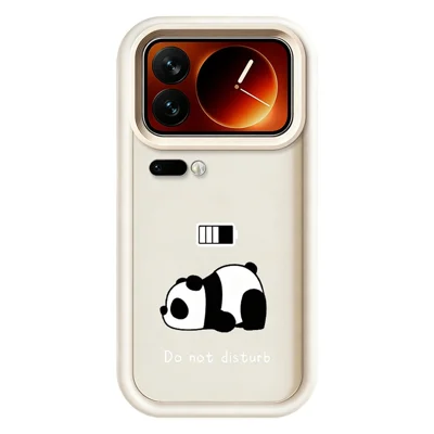 For Xiaomi 17 Pro Max Phone Case Panda Printed Soft TPU Mobile Back Cover - White
