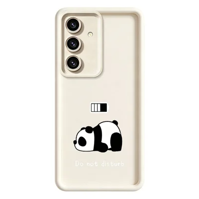 For Samsung Galaxy S26+ Phone Case Panda Printed Soft TPU Mobile Back Cover - White