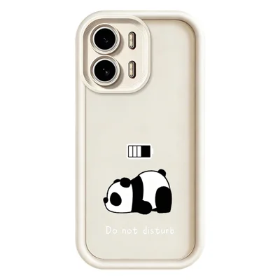 Phone Case for Oppo A6x 5G  /  A6x 4G Panda Printed Soft TPU Mobile Back Cover - White