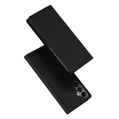 DUX DUCIS Skin Pro Series PU Leather Stand Case for Samsung Galaxy A34 5G, Magnetic Closure Card Holder Stand Folio Flip Phone Cover - Black