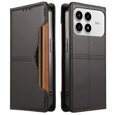 Etui na Xiaomi Poco F8 Pro 5G / Xiaomi Redmi K90 5G, etui z portfelem, z zewnętrzną szczeliną na kartę, magnetyczne zamknięcie, skórzana obudowa na telefon - Czarny