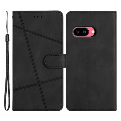 For Google Pixel 11a Case Crazy Horse Texture PU Leather Wallet Stand Phone Cover - Black