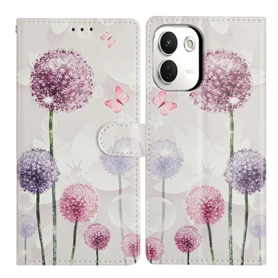 For Xiaomi Redmi Note 17 Pro+ 5G / Note 17 Pro Max 5G Case Pattern Printing Wallet Stand Flip Leather Phone Cover with Strap - Dandelion