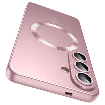 Ultradun TPU-telefoonhoesje met lensbescherming voor Samsung Galaxy S26 FE met magneet, in roze