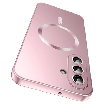 For Samsung Galaxy A27 5G Magnetisk Case Ekstra Tynd TPU Telefonbeskyttelse med Lensebeskyttelse - Lyserød