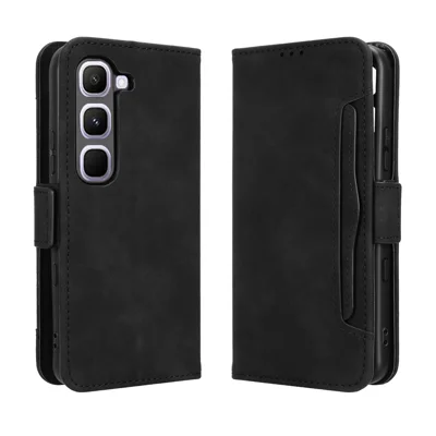 Étui en cuir pour Infinix Hot 70 Pro 5G, housse portefeuille avec plusieurs fentes pour cartes - Noir