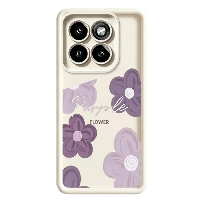 For Motorola Moto G86 5G Case Floral Pattern Printing Rubberized TPU Phone Cover - White
