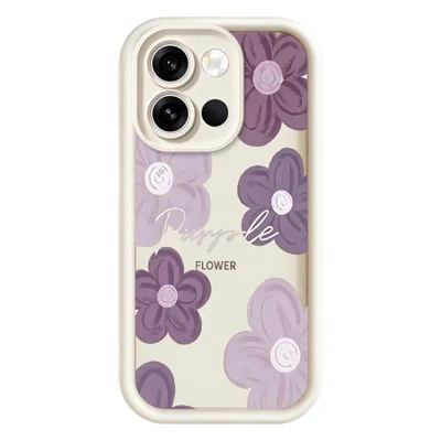 For OnePlus Nord 6 5G Hoesje Met Bloemenpatroon Gepreinte Rubberachtige TPU Telefoonhoes - Wit