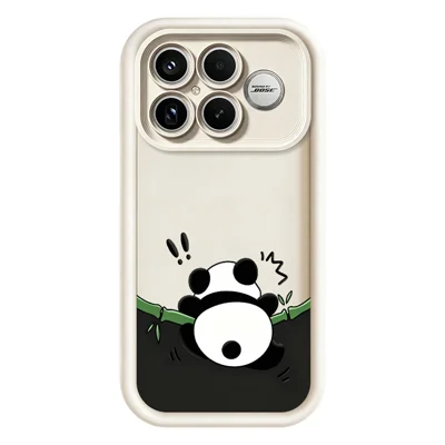 Für Xiaomi Poco F8 Ultra TPU-Hülle gummierte rutschfeste Handyhülle mit Pandamuster - Weiß
