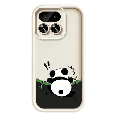 For Realme 16 Pro 5G TPU Case Rubberized Anti-Slip Panda Pattern Printing Phone Cover - White